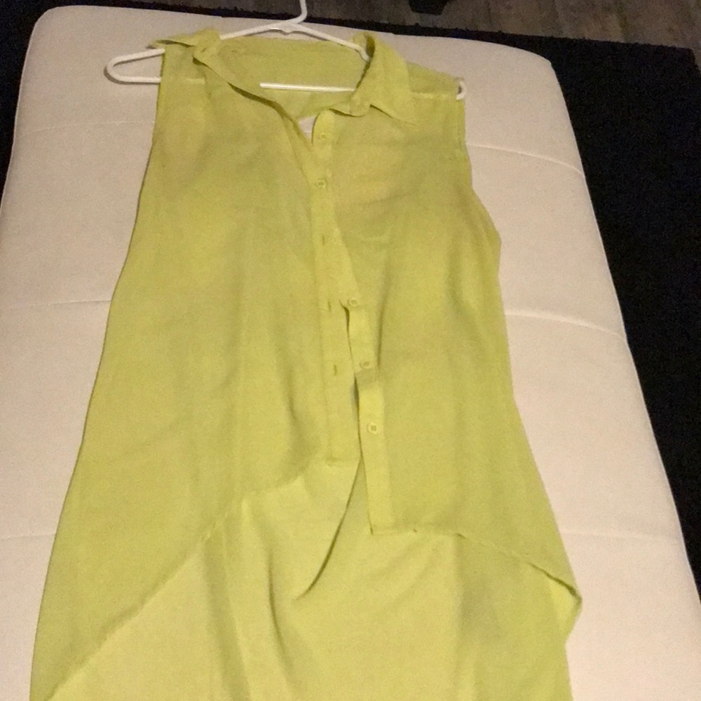 Long yellow sheer top